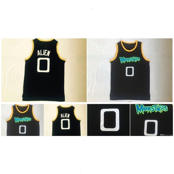 NC01 высшее качество 1 мужское пространство Jam Alien Monstars Squad Squad Basketball Jerseys Moive Black Alien Statched Рубашки S-xxl