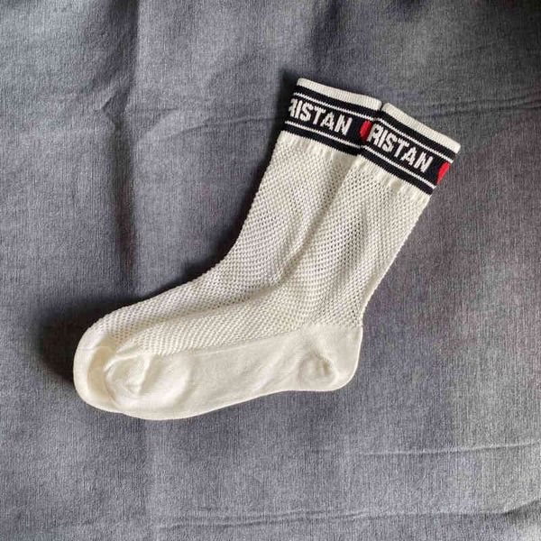 

spring summer womens classic hosierys brand d's sock fashion hollow letter tube love style socks mercerized wool female hosiery thin co, Black;white