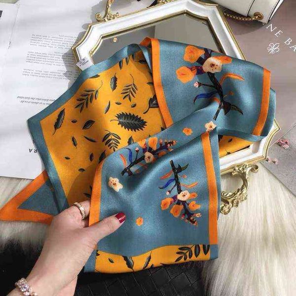 

spring and autumn new style korean temperament versatile thin narrow silk scarf women's printed large ribbon tied bag decorative, Black;purple