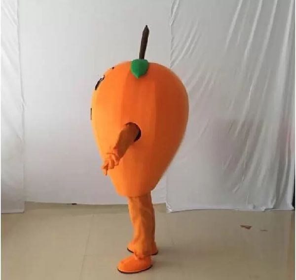 2022 Fabrikverkauf Maskottchen Tasty Orange Loquat Maskottchenkostüm Zeichentrickfigur Mascotte Green Leaves Brown Stipe Apparel