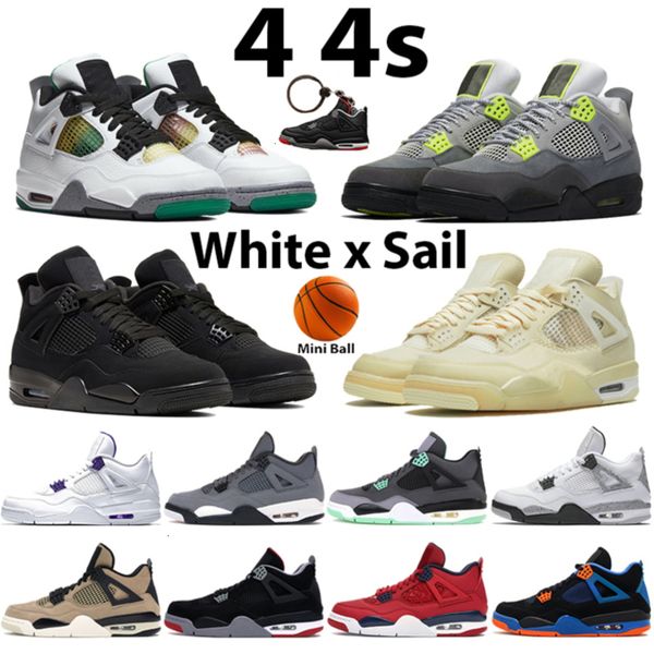 

uality jardons black cat mens basketball shoes 4 4s rasta metallic purple se neon white cement bred sail lava men sneakers