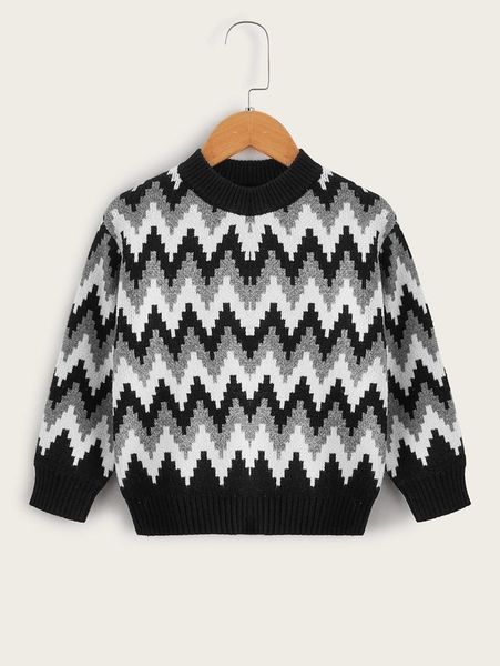 

toddler boys chevron pattern mock neck sweater she, Blue
