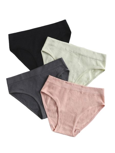 

4pack solid seamless panty u4lg#, Black;red