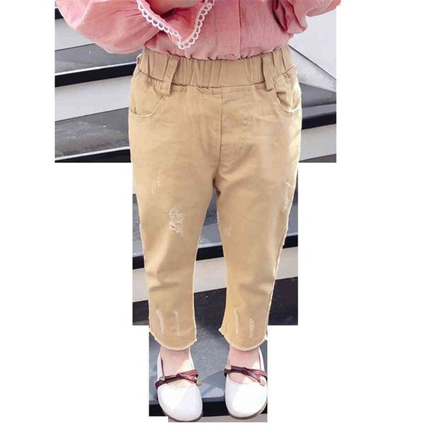 

pants for girls hole baby girl pants children solid color children's pants spring autumn winter clothes girl 210412, Blue