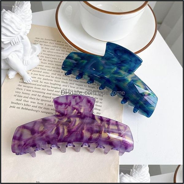 Klemmen Haarschmuck Frauen Acryl Große Größe Figur Mädchen Scrunchies Pferdeschwanz Klaue Clips Farbige Dusche Catch DHSW7