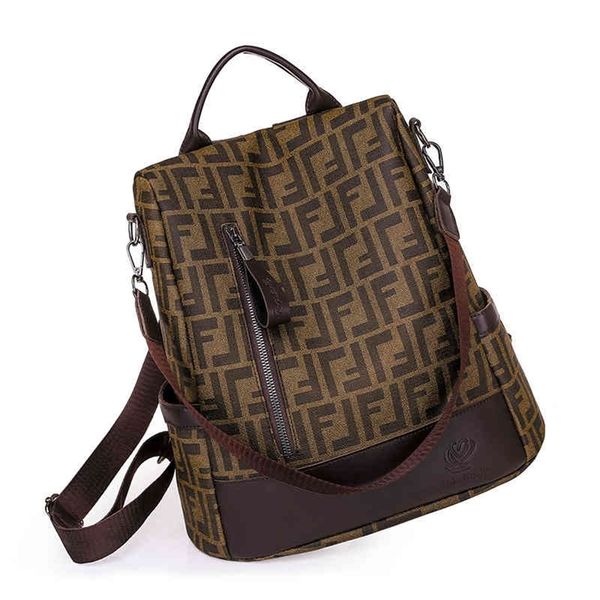 

new outdoor double back soft leather portable backpack fashion waterproof student travel anti-theft versatile clearance outlet sale