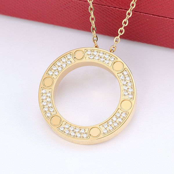 

classic brand jewelry screw love necklaces for women girls 316l stainless steel slide pendant neckalce collars collier femme designer, Silver