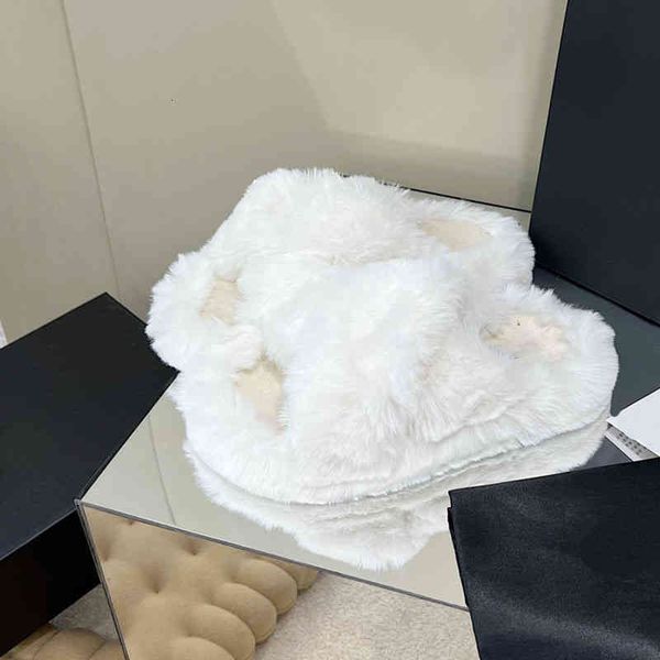 

slippers autumn style small fragrance cross wool slippers women wear home fashion lazy thick bottom cotton, Black