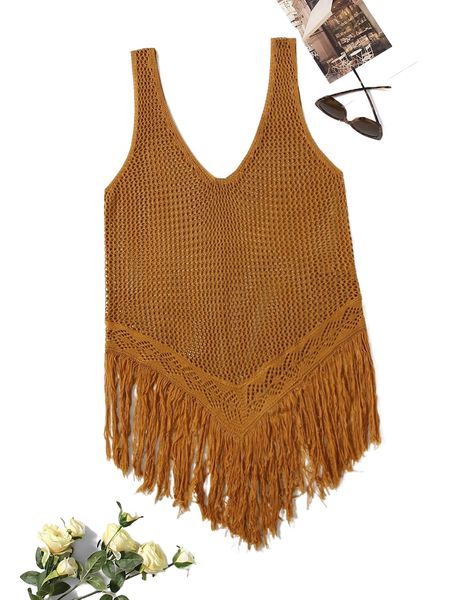 

plus fringe hem cover up q6r4#, Black