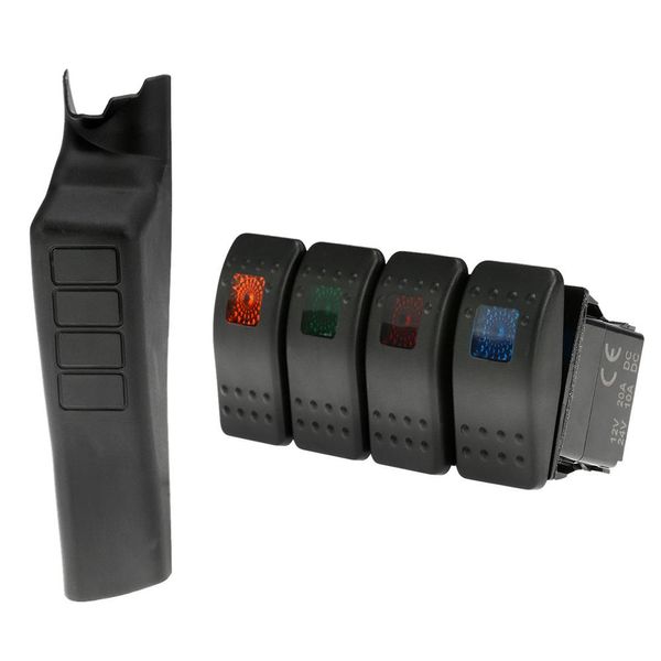 Auto Relays Linkes A-Säulen-Schalttafel-Set mit 4 LED-Boots-Wippschalter für Jeep Wrangler