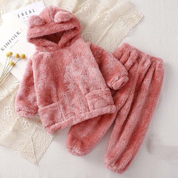 

clothing sets spring autumn child's baby boy's girl's fashion clothes cute sweater warm coat flannel home pajamas suit infant, White