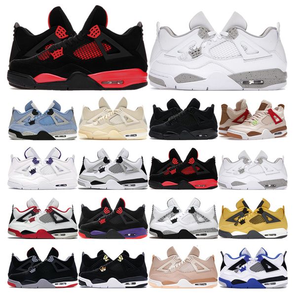 

jordam men basketball shoes 4s black cat red thunder white oreo sail wild things cool grey fired mens trainers sports sneakers chaussures