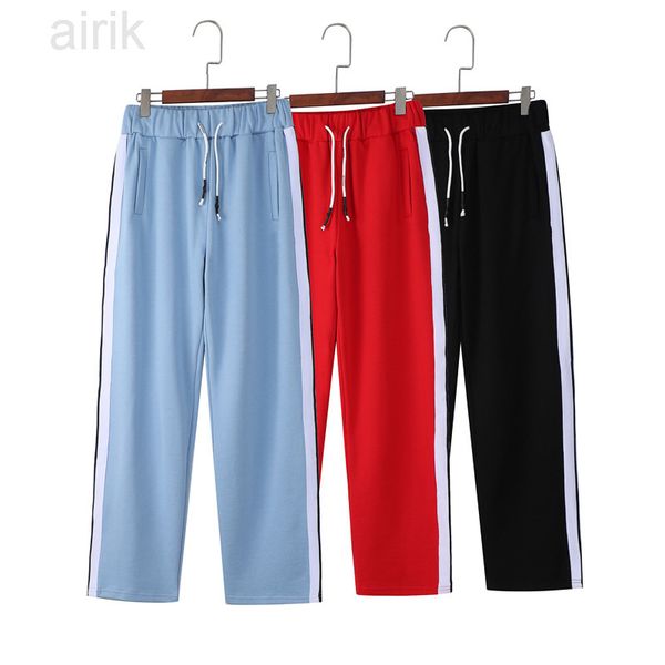 

designer pants mens sweatpants rainbow sports long nylon zipper trousers men jogger tennis sport tracksuits sweat suits sportwear, Black