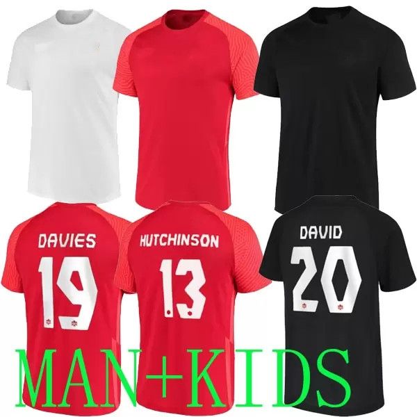 

21 22 canada soccer jerseys davies national team home away third 2021 david larin cavallini laryea millar hoilett 2022 the lates men kids ki, Black;yellow