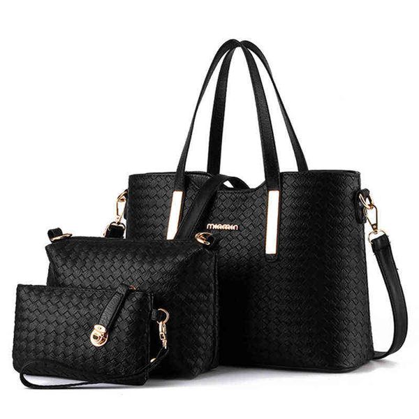 

woven mother bag three piece women's single shoulder portable menger