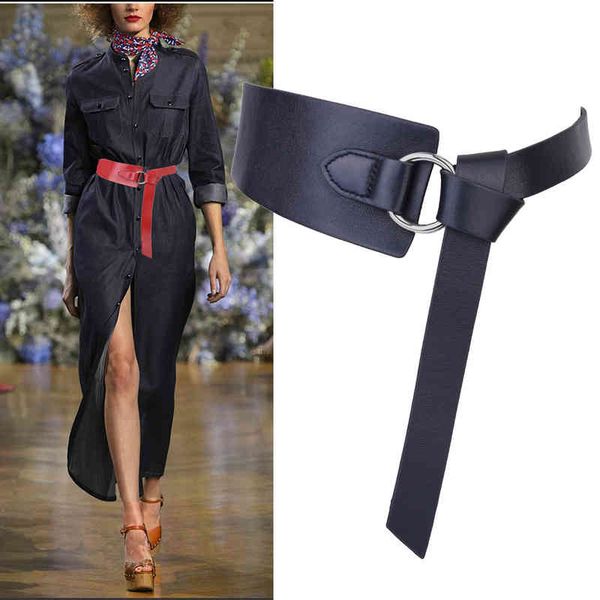 

belts simple double-sided soft sheep knotted wide belt women's fashion decoration coat waist seal vi84, Black;brown