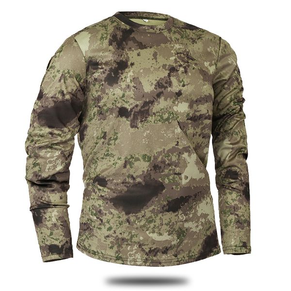 Mege Marchio di Abbigliamento Autunno Primavera Uomo Manica Lunga Tattico Camouflage T-shirt camisa masculina Quick Dry Esercito Militare camicia