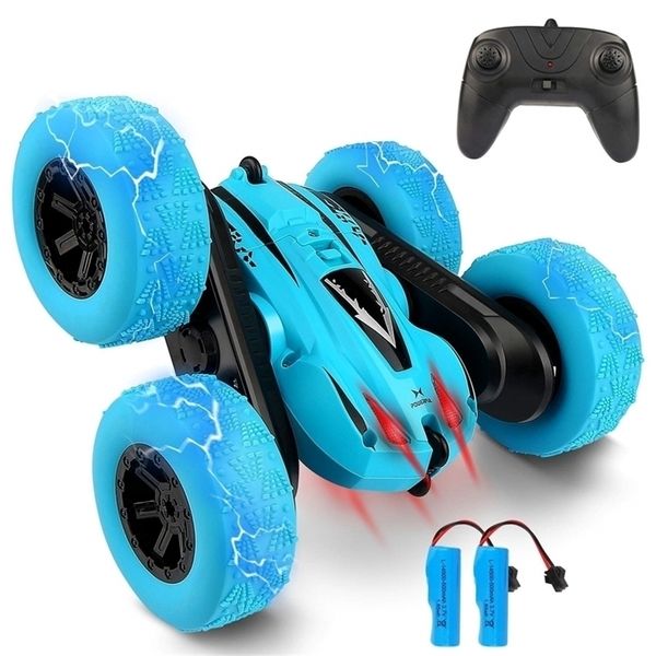 

roclub 4wd 2.4g r remote control car 1x24 double side rc stunt 360Â° reversal vehicle model toys for children boy 220629