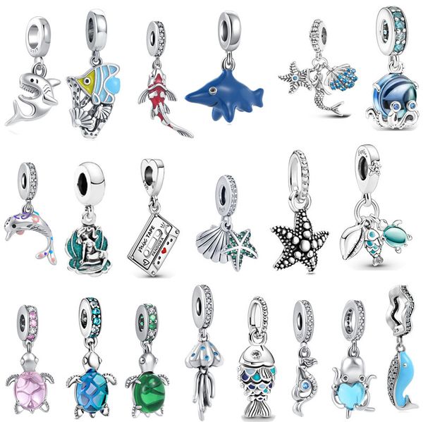 S925 STERLING SLATER CHARMS SHAMAS LOLHAS MIDIAS DESNADORES DE MANHA DE MAIS DIY COLEÇÃO DO MARINHO ORIGINAL FIL