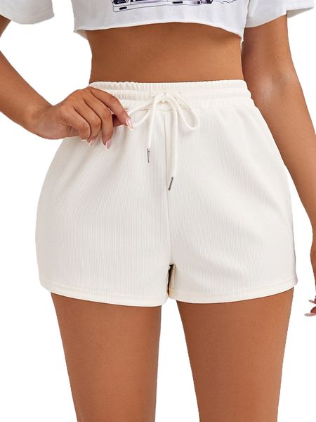 

sxy solid drawstring waist shorts o8ew#, White;black