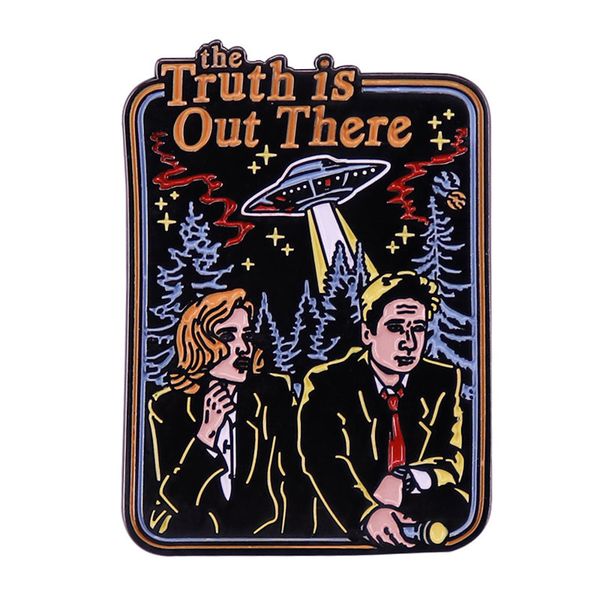 

the x files cfo fans enamel pin brooch for clothes briefcase badges on backpack accessories lapel pins decorative jewelry gifts, Blue
