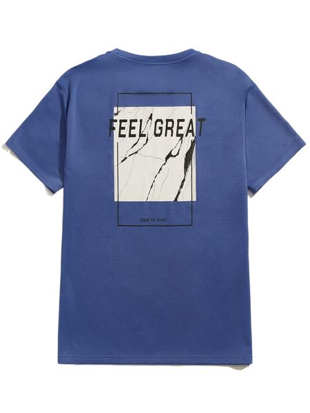 

men letter graphic crew neck tee r9h1#, White;black