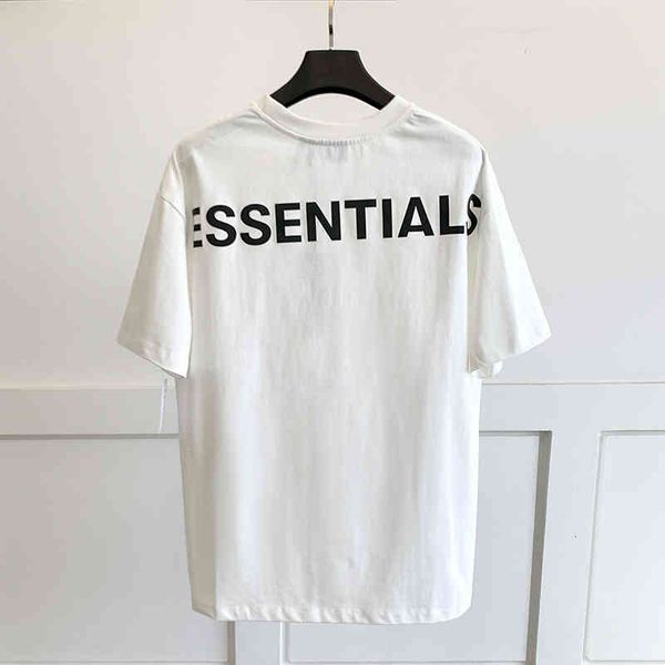 

50% discount of god short sleeve fear t-shirt fog printed letters tide brand short sleeve t lovers essentials factory sales, White;black