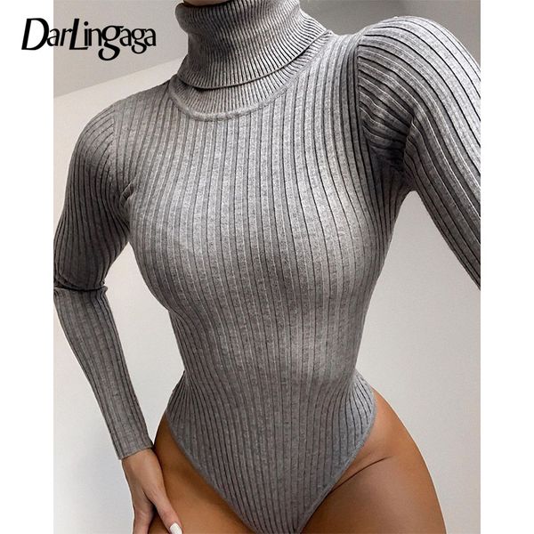 

autumn winter ribbed knitted long sleeve bodysuit women skinny basic solid body femme casual turtleneck bodysuits top, Black;white