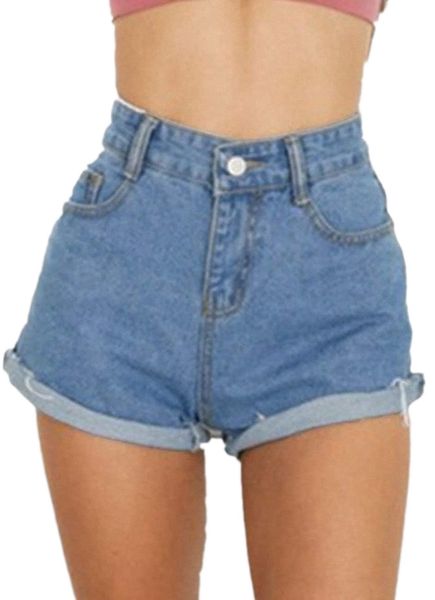 

women's juniors vintage denim mid rise stretchy folded hem short jeans x41x#, White;black