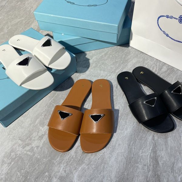 

womens slides leather slippers designer women slides thong with double flip flops slipper metal chain fashion summer beach bee slipper large, Black