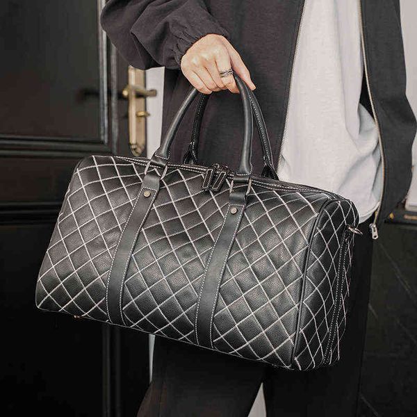 

duffel bags large capacity rhombic pattern fashion handbag travel bag 220626