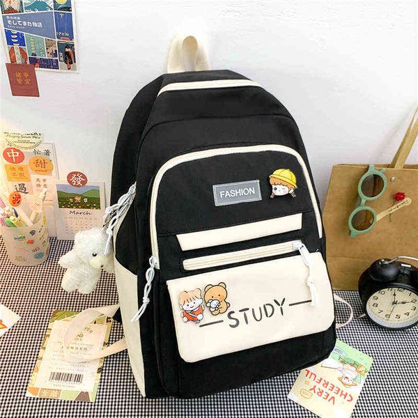 

backpack school bags for teenage girls student cute women nylon bookbag large capacity 220628