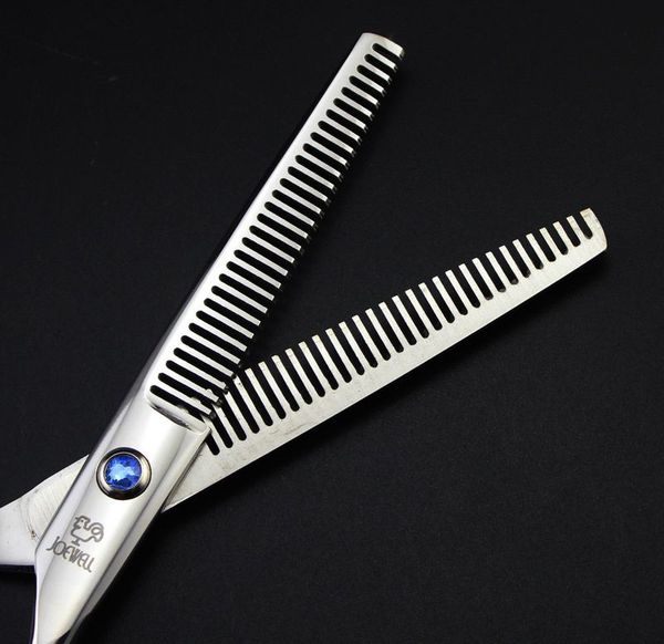 JOEWELL Forbici per sfoltire i capelli da 6,0 pollici in acciaio inossidabile 6CR Strumento da barbiere professionale per denti su due lati