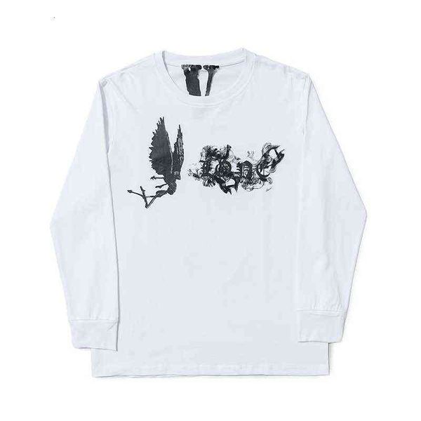 

mens hooded vlones chao long sleeve chao smog demon angel print high street washington long sleeve hoodies jackets coats, Black