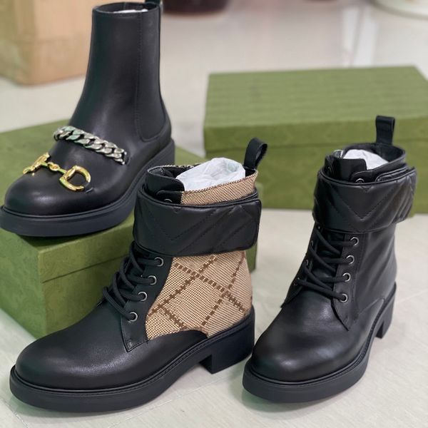 

luxury designer leather women boots martin ankle boot winter shoes lady snow, Black