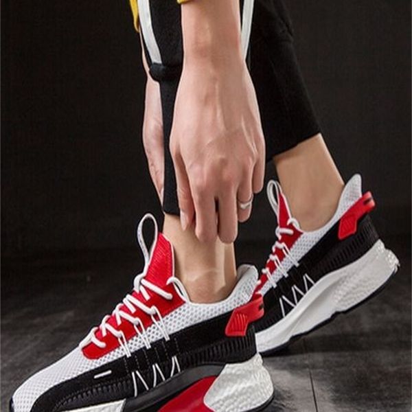 

casual shoes men sneakers lace-up mesh shoes for men breathable n026 220507, Black