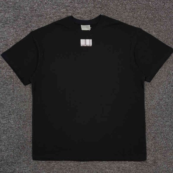 

t shirt vtmn short sleeve t-shirt fashion designer cotton round neck men and women summer casual sweatshirt classic barcode t0, White;black