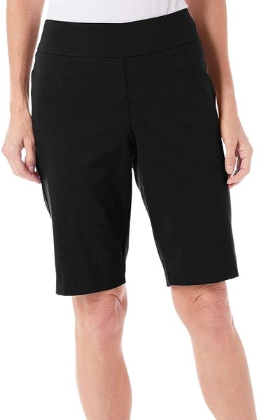 

petite pull-on solid skimmer shorts g1vh#, White;black