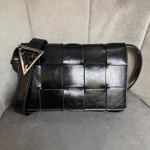 

selling goods bags 2022 early autumn new oil wax leather woven bag small square bags single shoulder diagonal pillow bag leather tofu women&