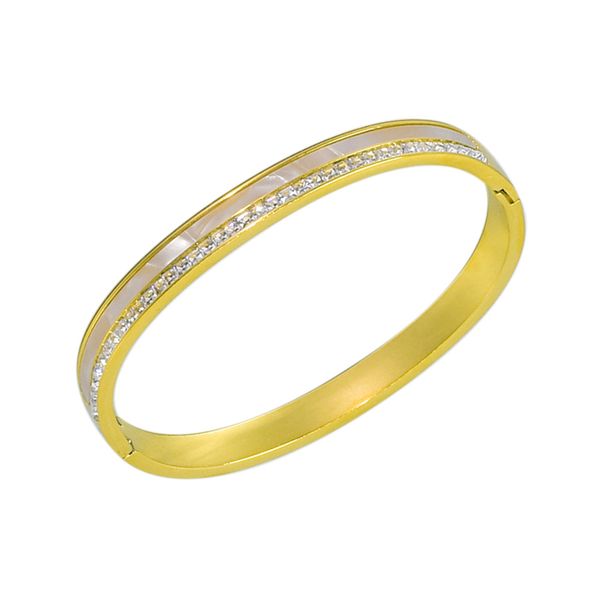 

designer bracelet for women bangle diamond shell african jewelry titanium steel fashion charming popular luxury gold color couple cuff femal, Black