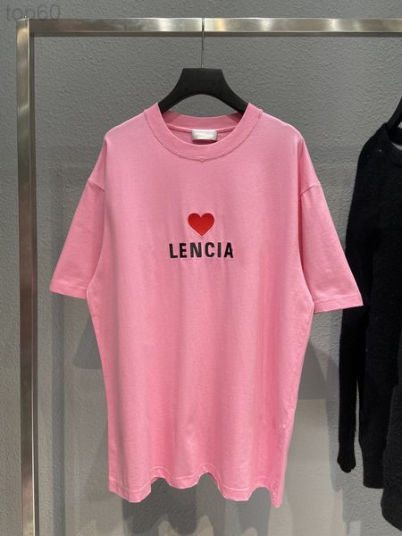 

men's t-shirts designer ins 22ss early spring new valentine's day love embroidery print men's and women's casual short s, White;black
