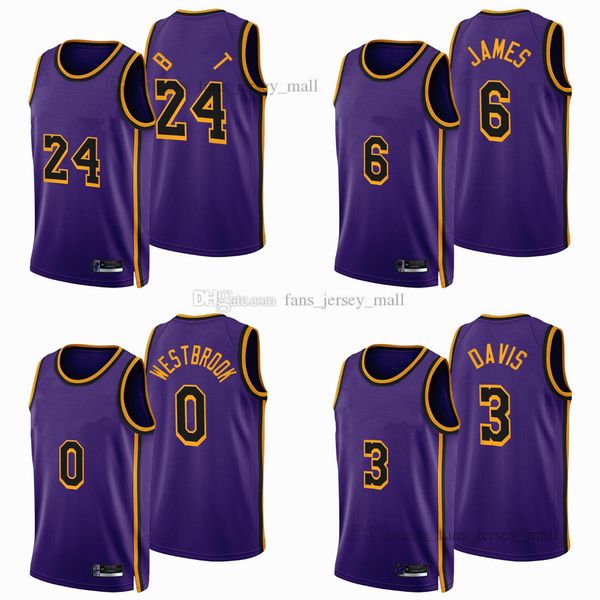 

2023 new printed basketball jerseys russell 0 westbrook 3 anthony 6 james davis #24 jersey, Black;red
