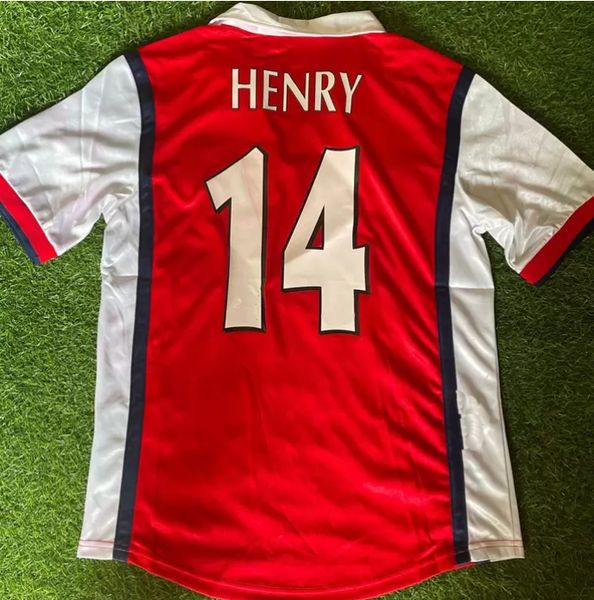 Retro-Fußballtrikots Maillot HENRY BERGKAMP WHIGHT Fußballtrikots 1996 1997 1998 Futbol Shirt Camisa 1999 Thailand Kits Herren Maillots de Football Jersey