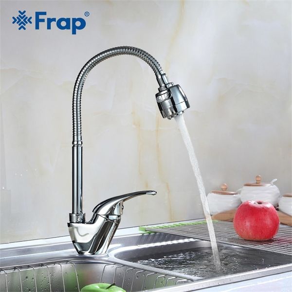 FRAP 1set Top Water Water Kitchen Taps Taps Brass Brass Cozinha Mixer Tap 360 Torneiras de pia de cozinha quente e frio Taps F4303 T200424