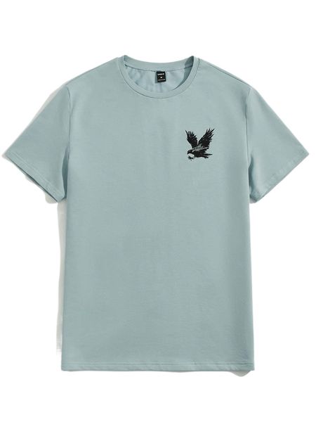 

men eagle print tee u7ab#, White;black