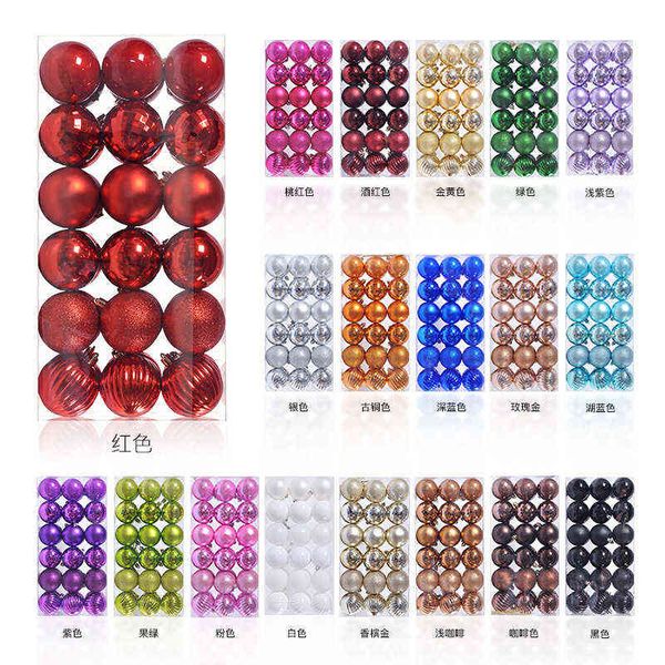 

factory outlet christmas new special-shaped 36 electroplated plastic balls classic ball pendant tree pendant decoration set