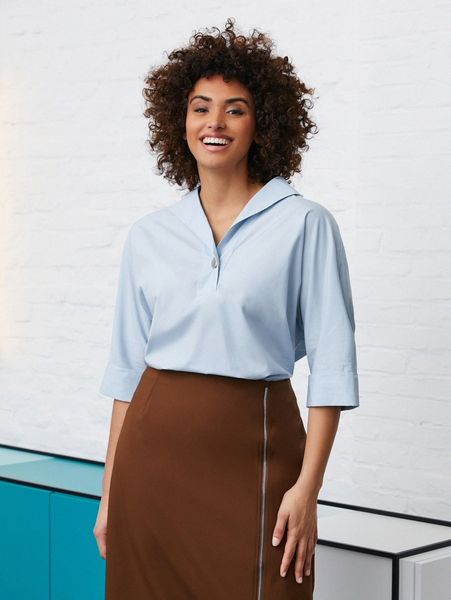 

plus cotton sailor collar b7gr#, Black