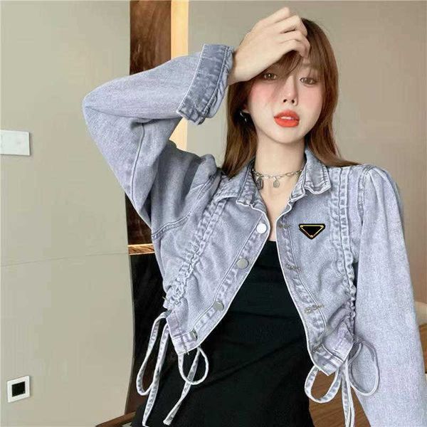 

womens jackets short coat denims woman slim jacket with tether knot adjust female spring outwears coats size s-xl, Black;brown