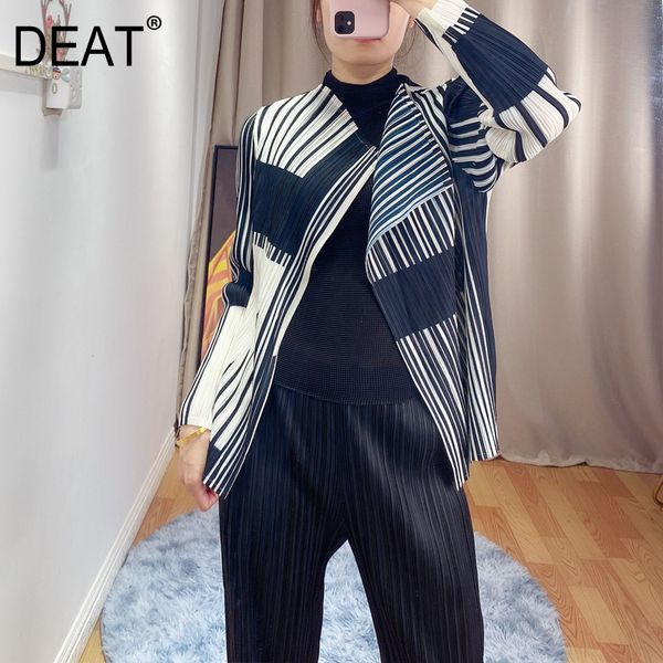 Deat Pleed Compated Sopeled Cardigan Cardigan listrado listrado Design Willd Willd Slim Summer Fashion Coat Jackests AR440 201029