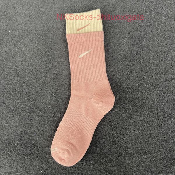 

classic fashion men socks hook brand color stitched men's women's long tube sports training sock street couple middle tubes luxury, Black